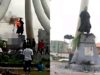Protesting Youths Set Zik’s Statue Aflame in Onitsha, Anambra