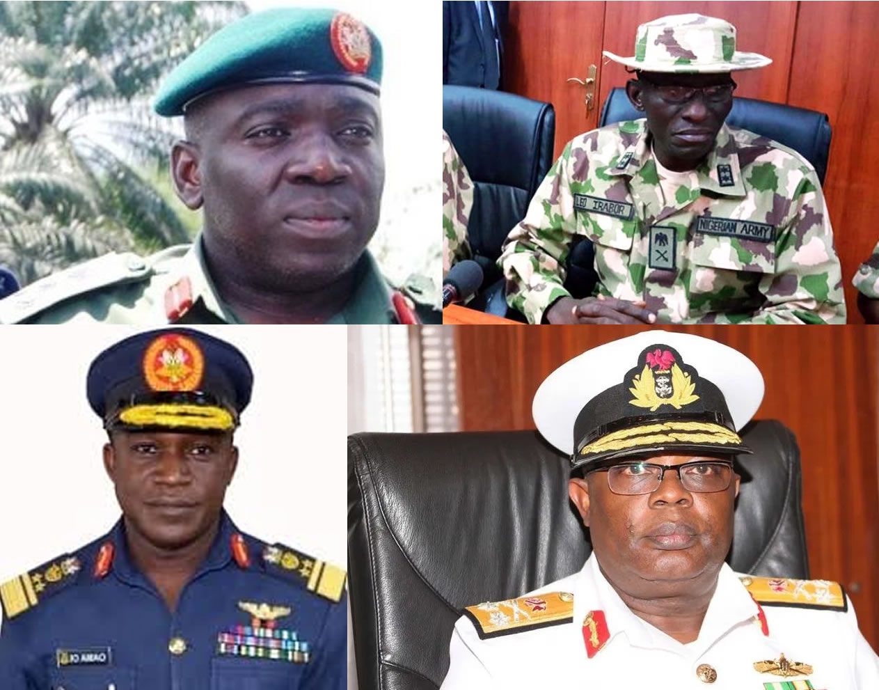 20 Generals Face Retirement as Buhari Names New Service Chiefs