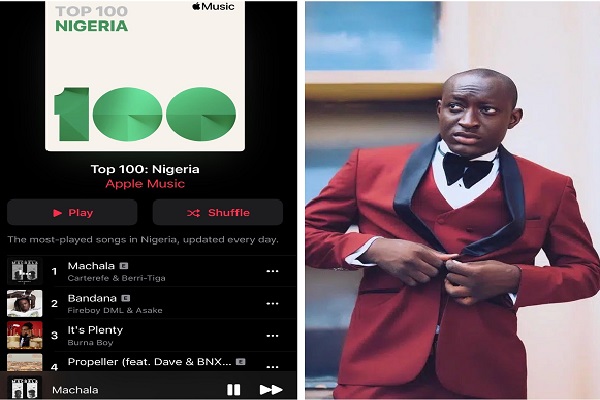 Cater Efe hits no.1 spot on Apple Music with debut Single