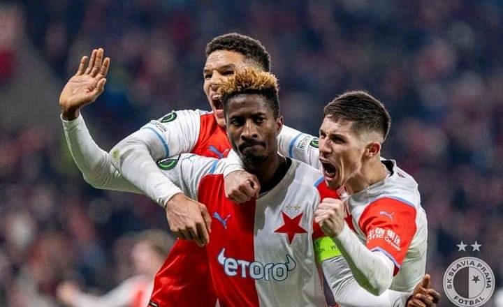 Olayinka Scores Twice As Slavia Prague Qualifies for UEFA ECL Next Round