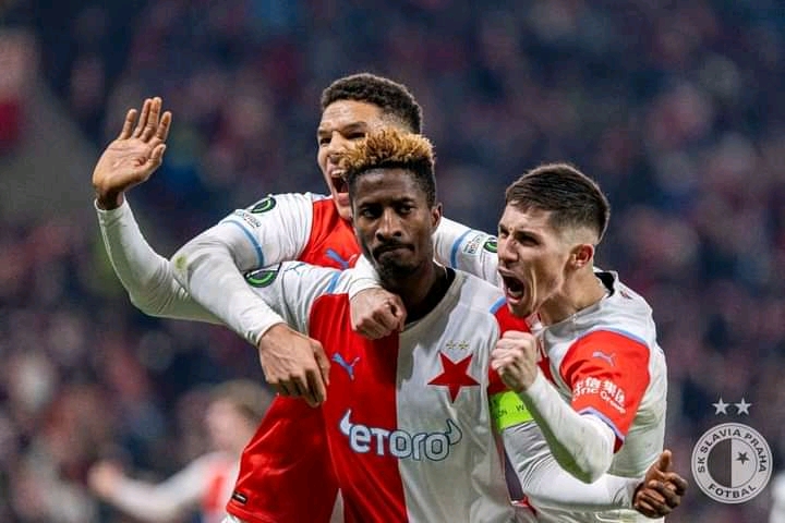 Olayinka Scores Twice As Slavia Prague Qualify for UEFA ECL Next Round